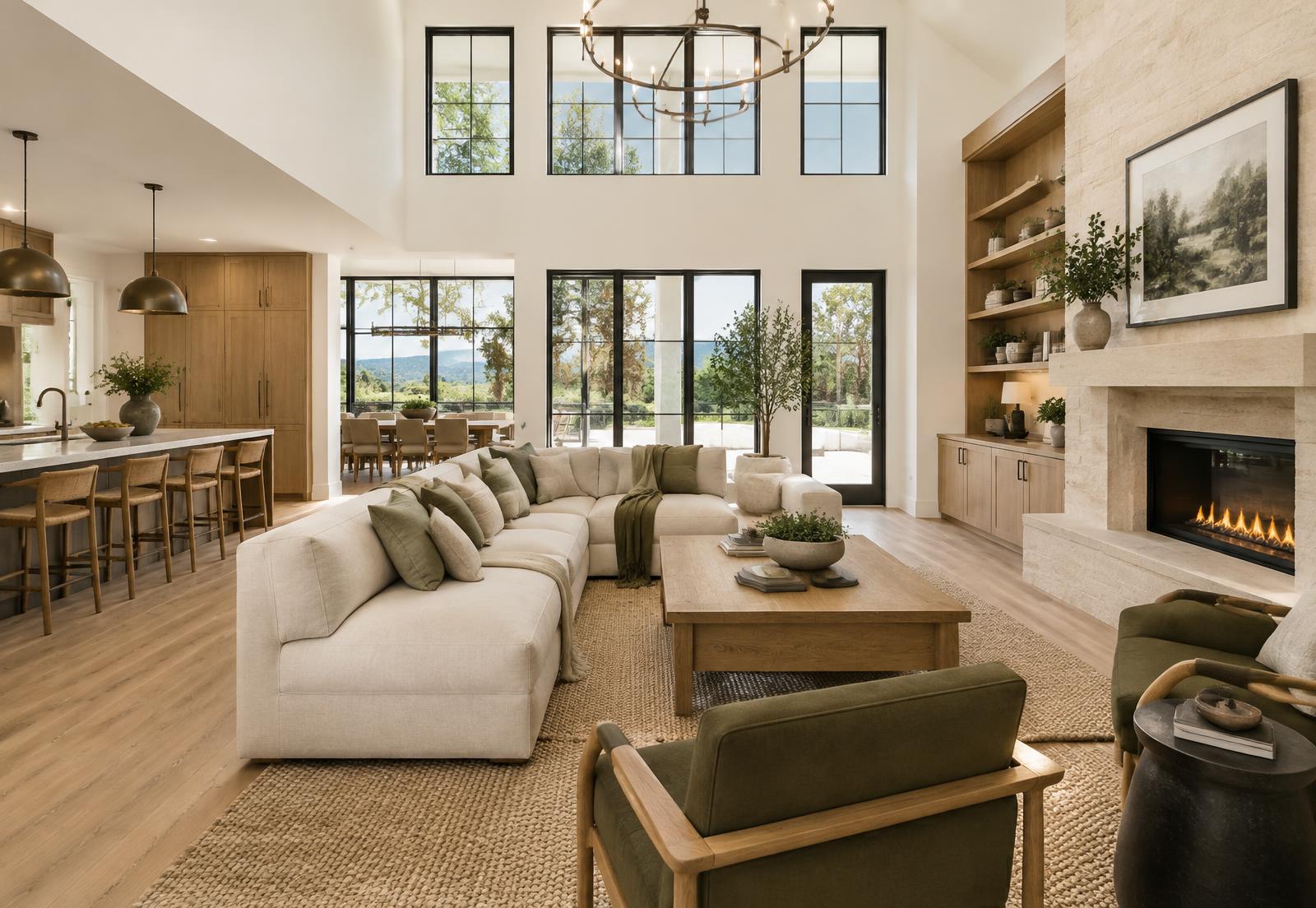 Concept interior showing warm natural materials